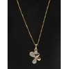 18K Gold Chain with Butterfly Design Diamond Pendant 